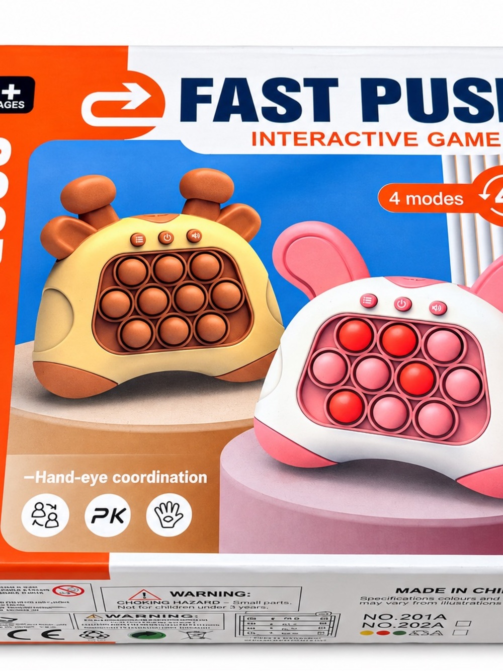 Fast Push Interactive Game - Pink & Brown